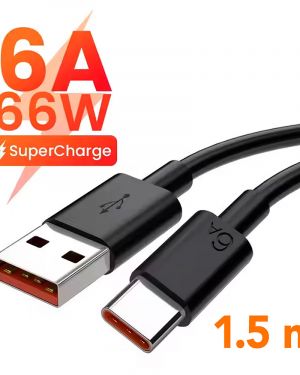 Kabel PD 66W USB – USB-C LEVCORP 1.5m CZARNY