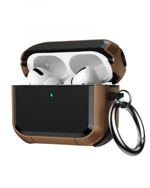 Etui LEVCORP Wzmacniany do Apple AirPods 3 Silicone z klapką Brązowy