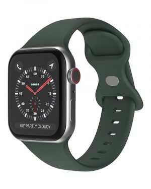 Silikonowy pasek LEVCORP do Apple Watch 38/40/41 mm zapięcie motylkowe Ciemna zieleń