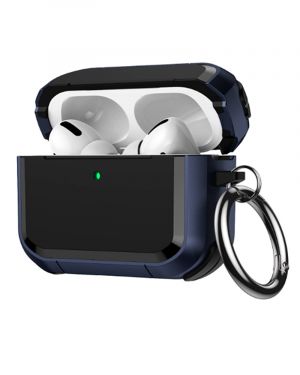 Etui LEVCORP Wzmacniany do Apple AirPods Pro Silicone z klapką Ciemnoniebieski