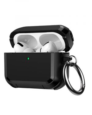 Etui LEVCORP Wzmacniany do Apple AirPods Pro Silicone z klapką Czarny