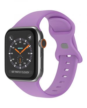 Silikonowy pasek LEVCORP do Apple Watch 38/40/41 mm zapięcie motylkowe Czarna porzeczka