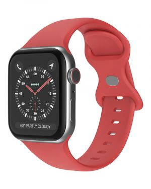 Silikonowy pasek LEVCORP do Apple Watch 38/40/41 mm zapięcie motylkowe Czerwony chiński