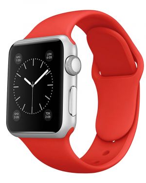 Pasek Silikon LEVCORP Apple Watch 38/40/41 klasyk Czerwony
