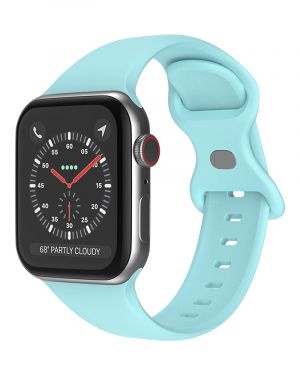 Silikonowy pasek LEVCORP do Apple Watch 38/40/41 mm zapięcie motylkowe Delikatny błękit