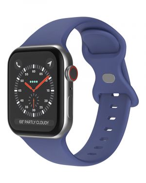 Pasek Silikon LEVCORP Apple Watch 42/44/45/49 motyl Dzinsowy