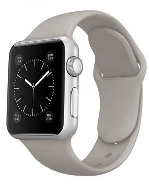 Pasek Silikon LEVCORP Apple Watch 38/40/41 klasyk Kamień szary