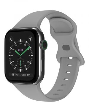 Silikonowy pasek LEVCORP do Apple Watch 38/40/41 mm zapięcie motylkowe Kamień szary