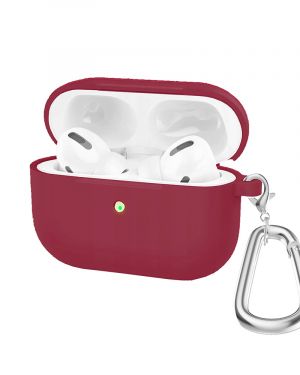 Etui LEVCORP do Apple AirPods 3 Silicone z  klapką Czerwony chiński  z karabińczykiem