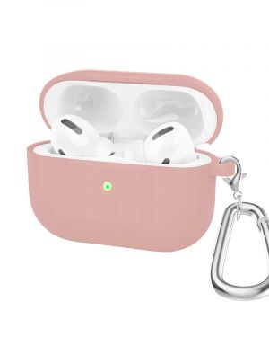 Etui LEVCORP do Apple AirPods 3 Silicone z  klapką Różowy  z karabińczykiem