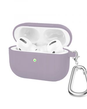 Etui LEVCORP do Apple AirPods Pro Silicone z  klapką Różowa pudra  z karabińczykiem