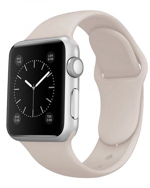 Pasek Silikon LEVCORP Apple Watch 42/44/45/49 klasyk Siwy