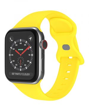 Pasek Silikon LEVCORP Apple Watch 42/44/45/49 motyl Słoneczny żółty