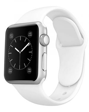 Pasek Silikon LEVCORP Apple Watch 42/44/45/49 klasyk Śnieżnobiały