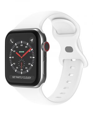 Silikonowy pasek LEVCORP do Apple Watch 38/40/41 mm zapięcie motylkowe Śnieżnobiały