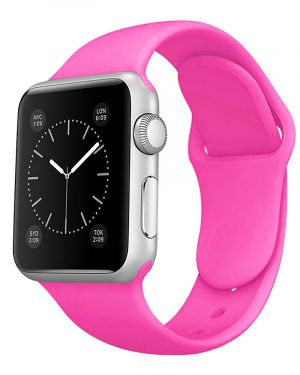 Pasek Silikon LEVCORP Apple Watch 38/40/41 klasyk Świecący róż