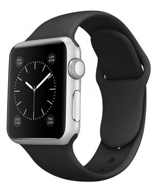 Pasek Silikon LEVCORP Apple Watch 38/40/41 klasyk Tradycyjny czarny