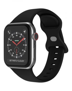 Silikonowy pasek LEVCORP do Apple Watch 38/40/41 mm zapięcie motylkowe Tradycyjny czarny