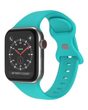 Pasek Silikon LEVCORP Apple Watch 42/44/45/49 motyl Turkusowy