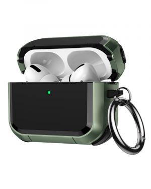 Etui LEVCORP Wzmacniany do Apple AirPods 3 Silicone z klapką Zielony metaliczny