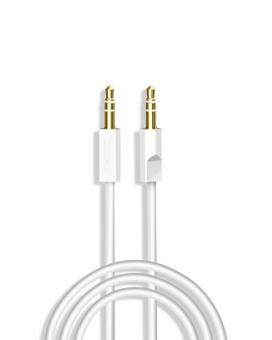 Kabel audio AUX mini jack 3.5mm 1m BIAŁY